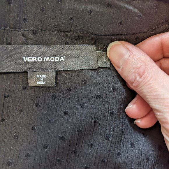 Vero Moda Sheer Polka Dot Blouse Large - Picture 10 of 11